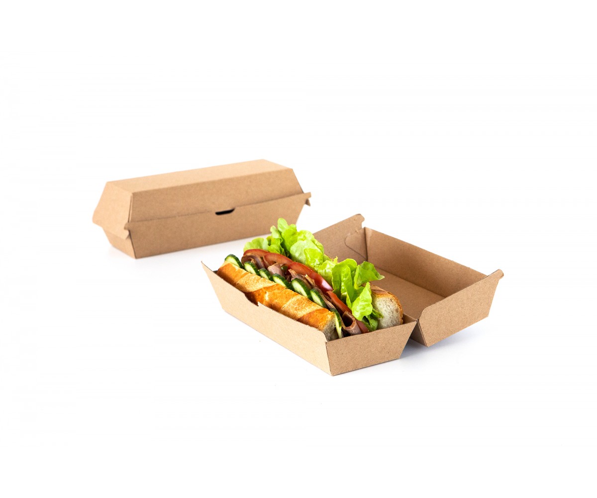 ΚΟΥΤΙ  ΦΑΓΗΤΟΥ ΧΑΡΤΙΝΟ ΚΡΑΦΤ LARGE SNACK BOX (20,5x10,5x8)- DURA SERIES FSC 100τεμ.