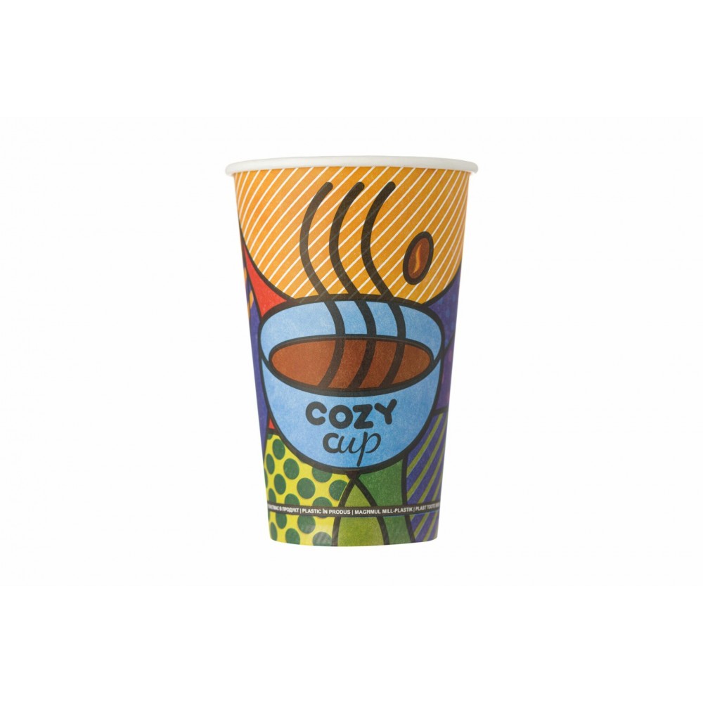 Xάρτινα Ποτήρια Μονού Τοιχώματος 16oz Cozy Cup