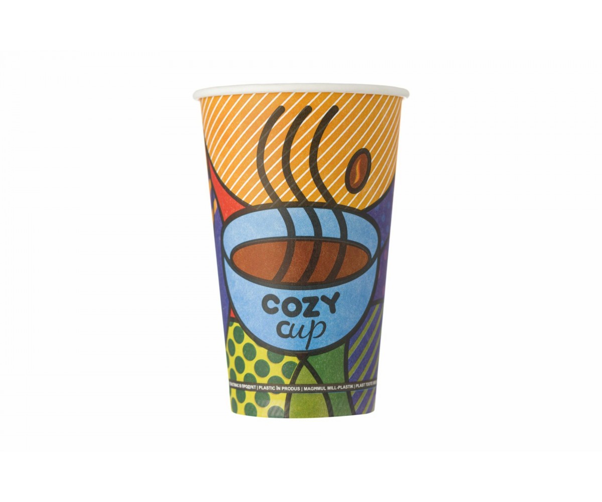 Xάρτινα Ποτήρια Μονού Τοιχώματος 16oz Cozy Cup