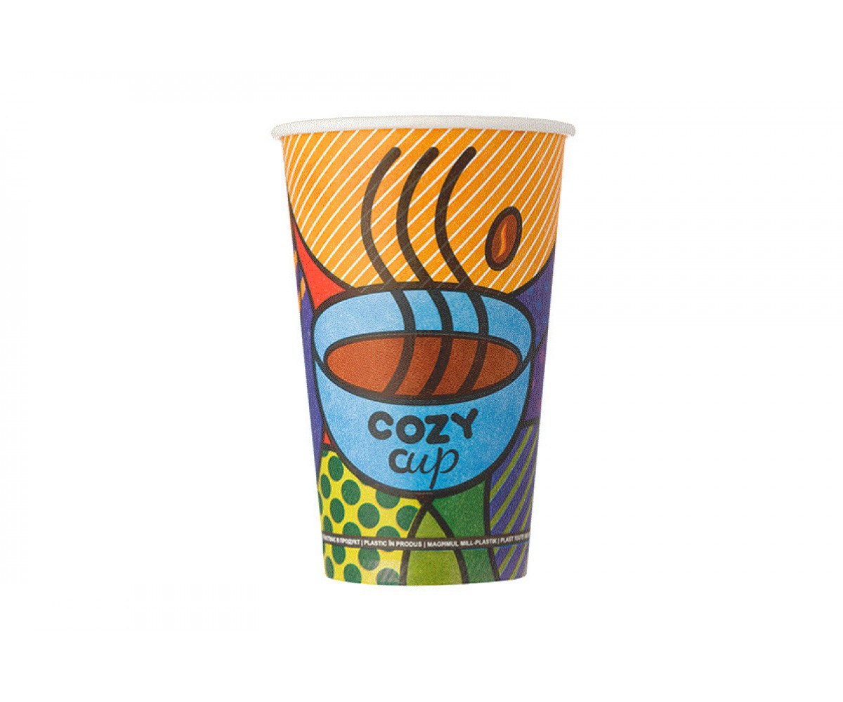 Xάρτινα Ποτήρια Μονού Τοιχώματος 16oz Cozy Cup