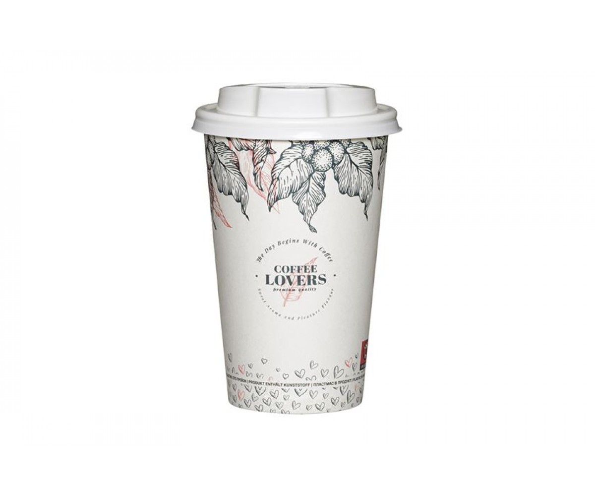 Xάρτινα Ποτήρια Μονού Τοιχώματος 16oz Coffee Lovers