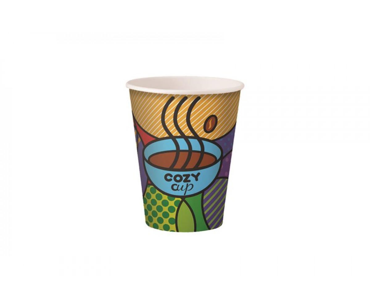 Xάρτινα Ποτήρια Μονού Τοιχώματος 12oz 90mm Cozy Cup