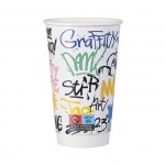 Xάρτινα Ποτήρια Διπλού Τοιχώματος 16oz 90mm Graffiti MIX