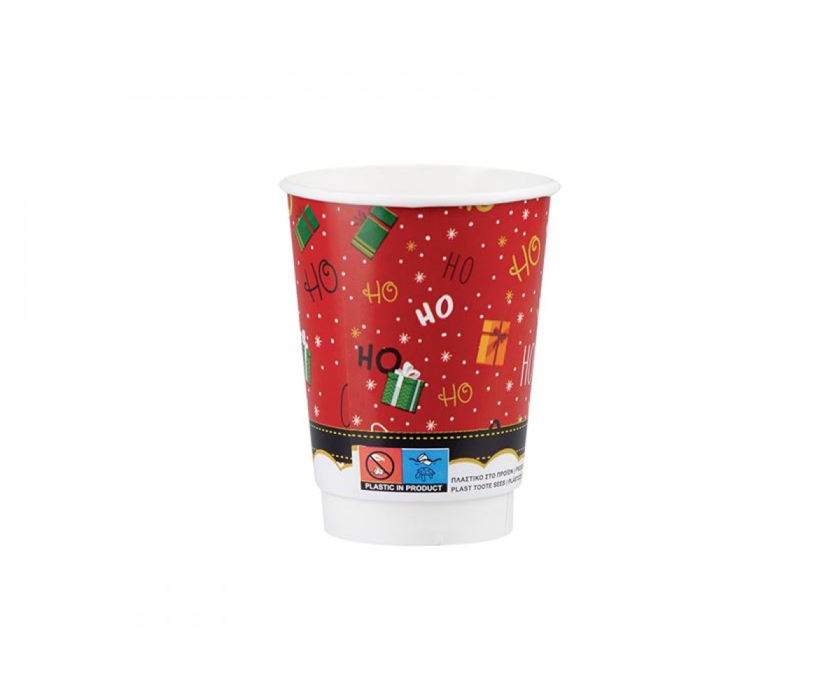 Χάρτινα Ποτήρια Διπλού Τοιχώματος X-MAS 16oz Mix κιβώτιο 5 σχέδια